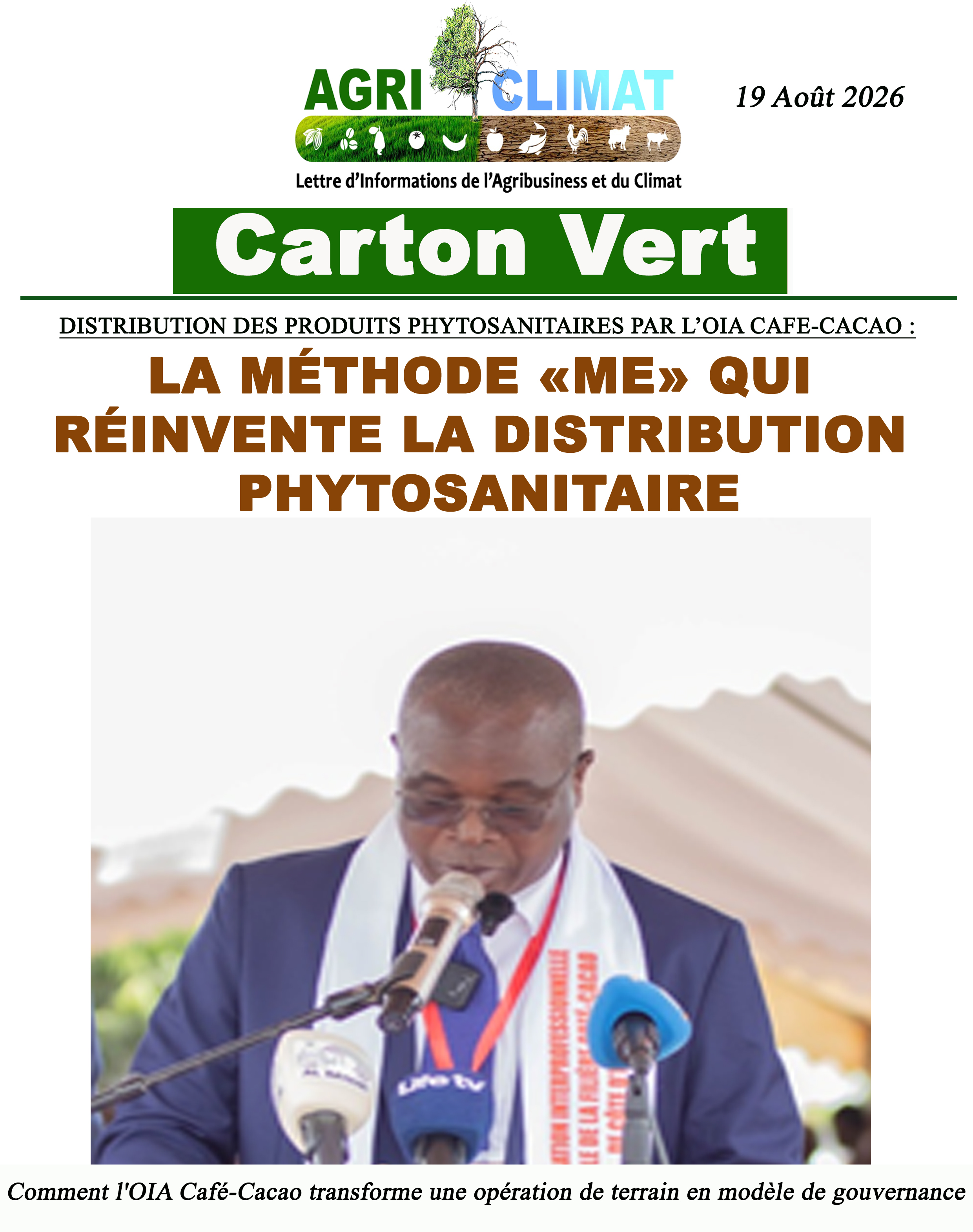 🌱 DISTRIBUTION DES INTRANTS PHYTOSANITAIRES La Méthode « ME » : quand l'OIA Café-Cacao transforme le terrain en modèle de gouvernance.